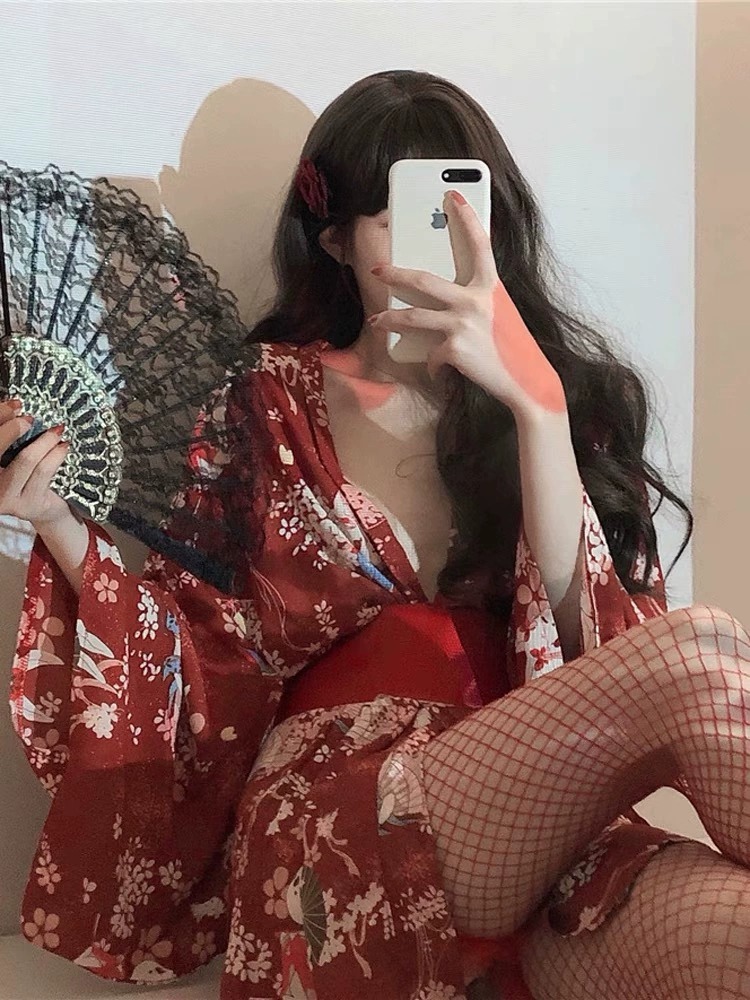 เพศชุดกิโมโนญี่ปุ่นชุดนอนเซ็กซ - Robe Silk Women บทวิจารณ์และราคา