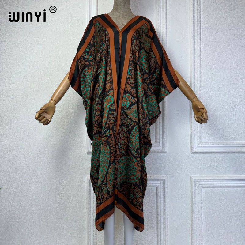 Winyi ชุดเดรสคอวีสไตล์แอฟริกัน - Robe Silk Women บทวิจารณ์และราคา